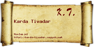 Karda Tivadar névjegykártya